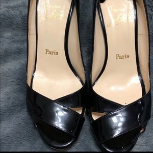 Louboutin summer heels wood heel 39.5